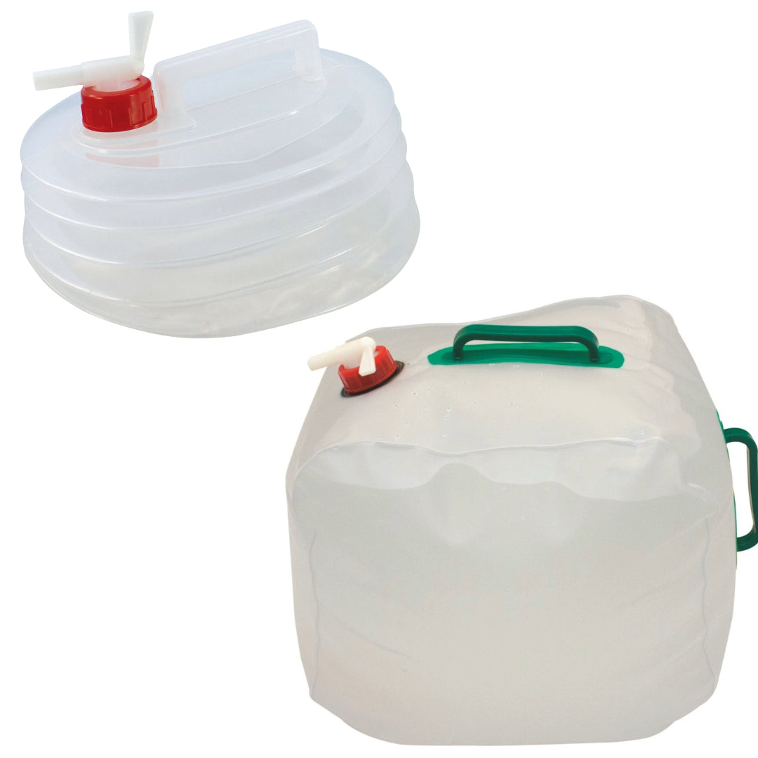 White 5L 20L Collapsible Water Carrier Plastic Jerry Camping Container with Tap White 5L 20L Collapsible Water Carrier Plastic Jerry Camping Container with Tap